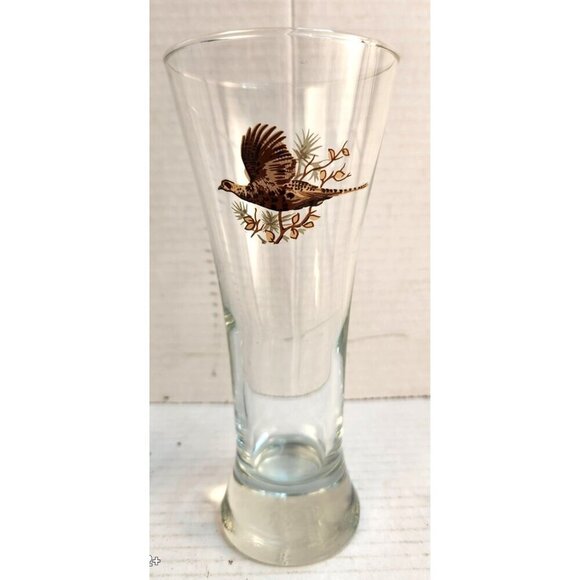 Vintage Pheasant Wildlife Tall Pilsner Drinking Glasses Tumblers Set Of 2, 7x3 i - Picture 3 of 9